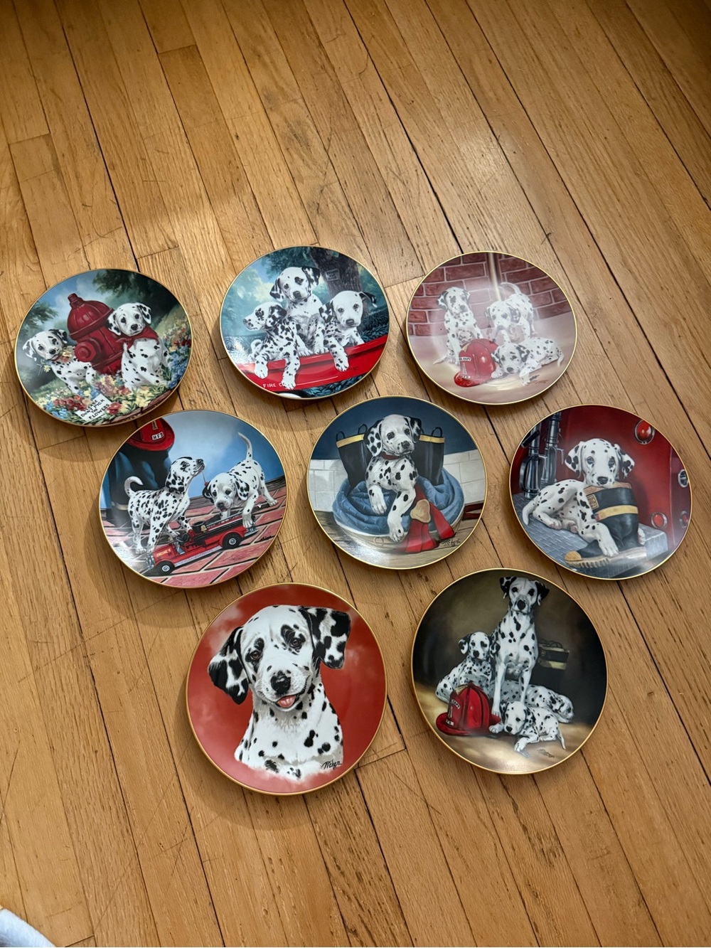 Set of 8 “darling Dalmatians” collector plates by Linda Picken